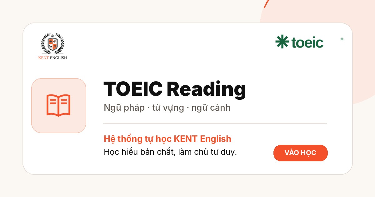 TOEIC Reading — KENT English