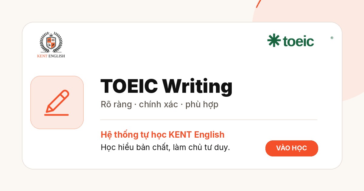 TOEIC Writing — KENT English